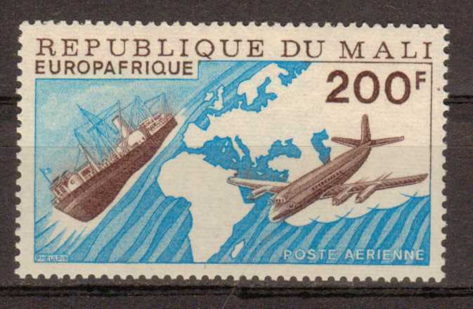 T8047 Schiff Flugzeug Landkarte  Mali 552 **/mnh